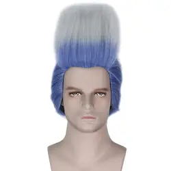 Descendants 3 Hades Cosplay Wig Short Gradient Blue Style Heat Resistant Synthetic Hair Halloween Party Role Play Costume Wigs