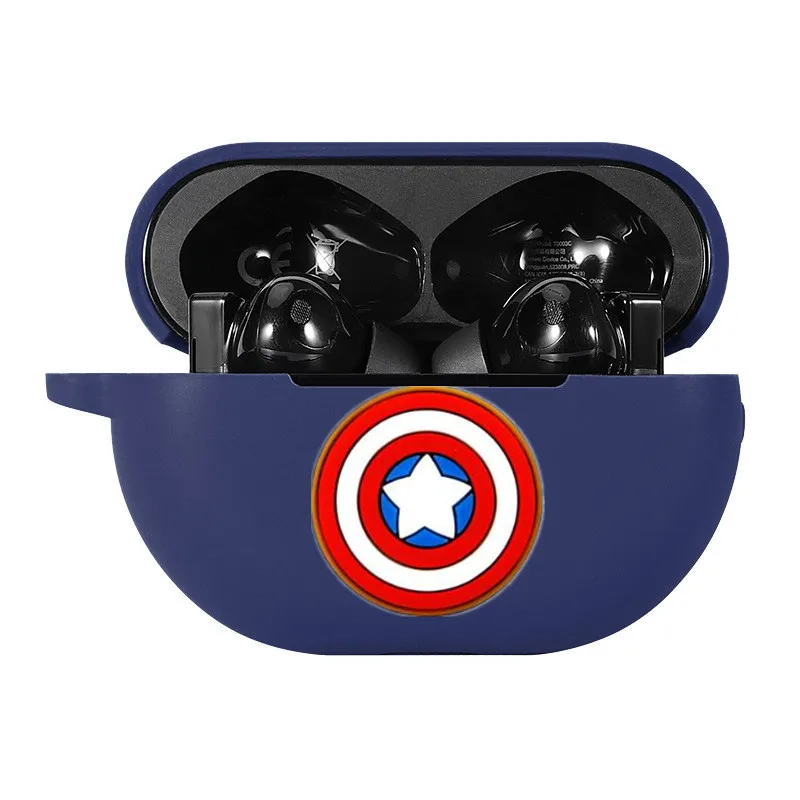 Мультяшный чехол для наушников Marvel для Huawei Freebuds Pro 2 3, силиконовый защитный чехол для беспроводных Bluetooth наушников с крючком