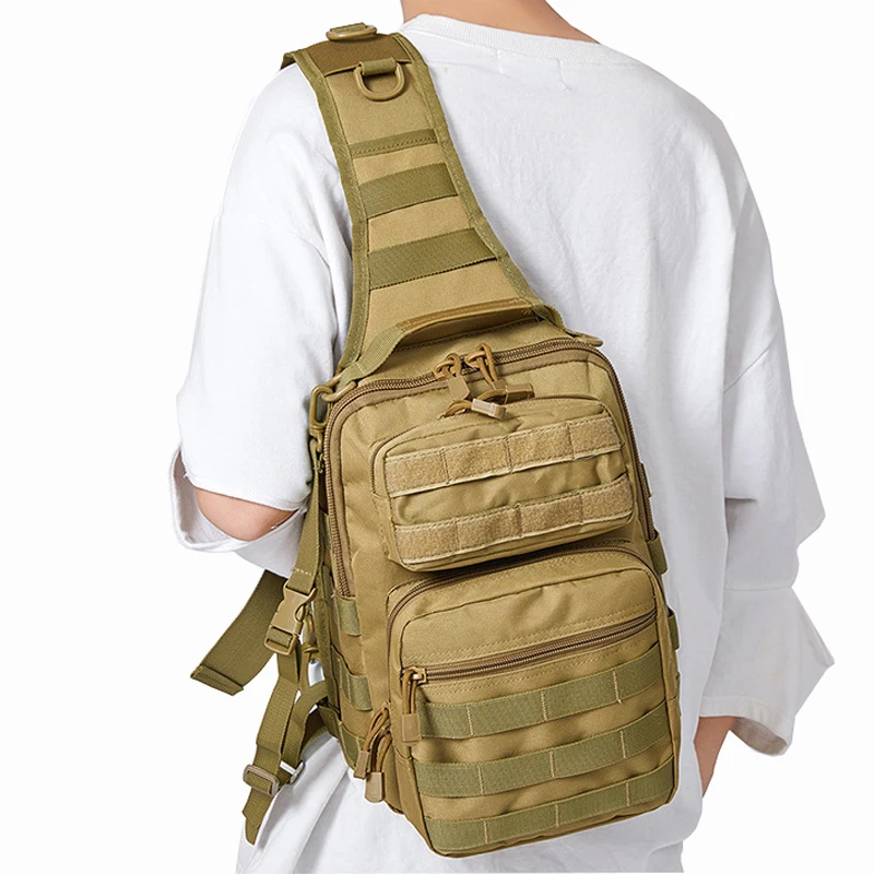 Tactical Backpack Molle Shoulder Bag Outdoor Hiking Camping Hunting Large Waterproof Pouch Camo Sling Bag