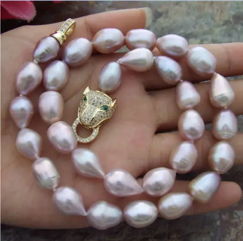 elegant 10-9 mm south sea baroque gold pearl necklace\