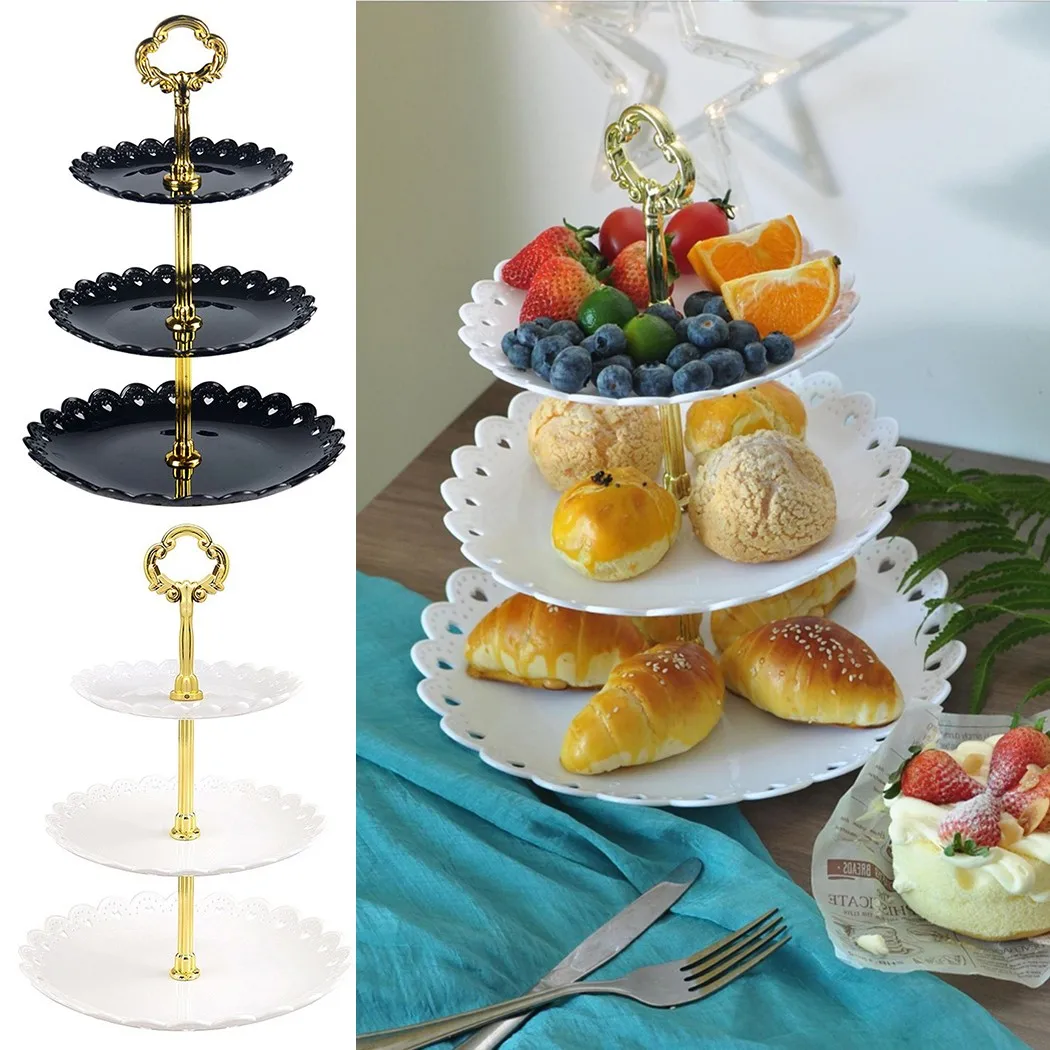 3 Layer Cake Stands Fruit Plate Tray Display Birthday Party Dessert Wedding Decoration Candy Chocolate Storage Tool