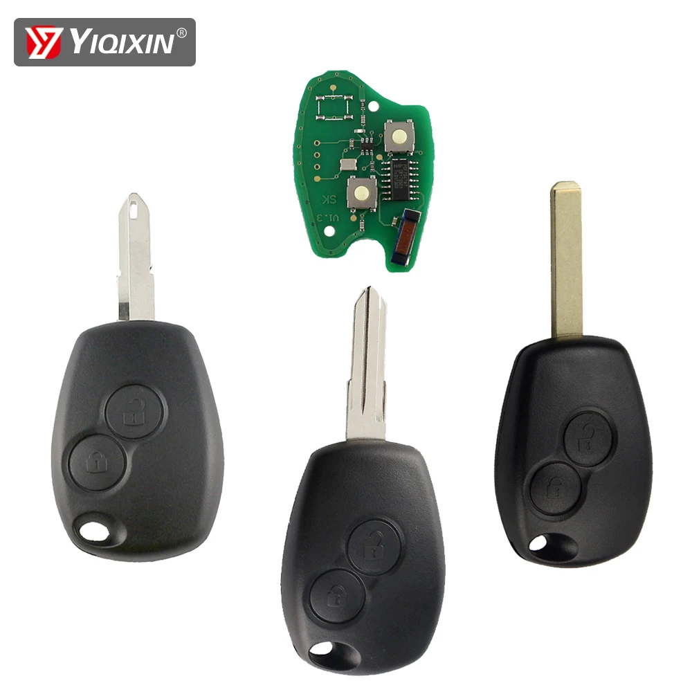 

YIQIXIN 2 Button Remote Car Key For Renault Logan Duster Modus Clio 3 Twingo DACIA 433Mhz ID46 PCF7947 PCF7946 Chip SK Board