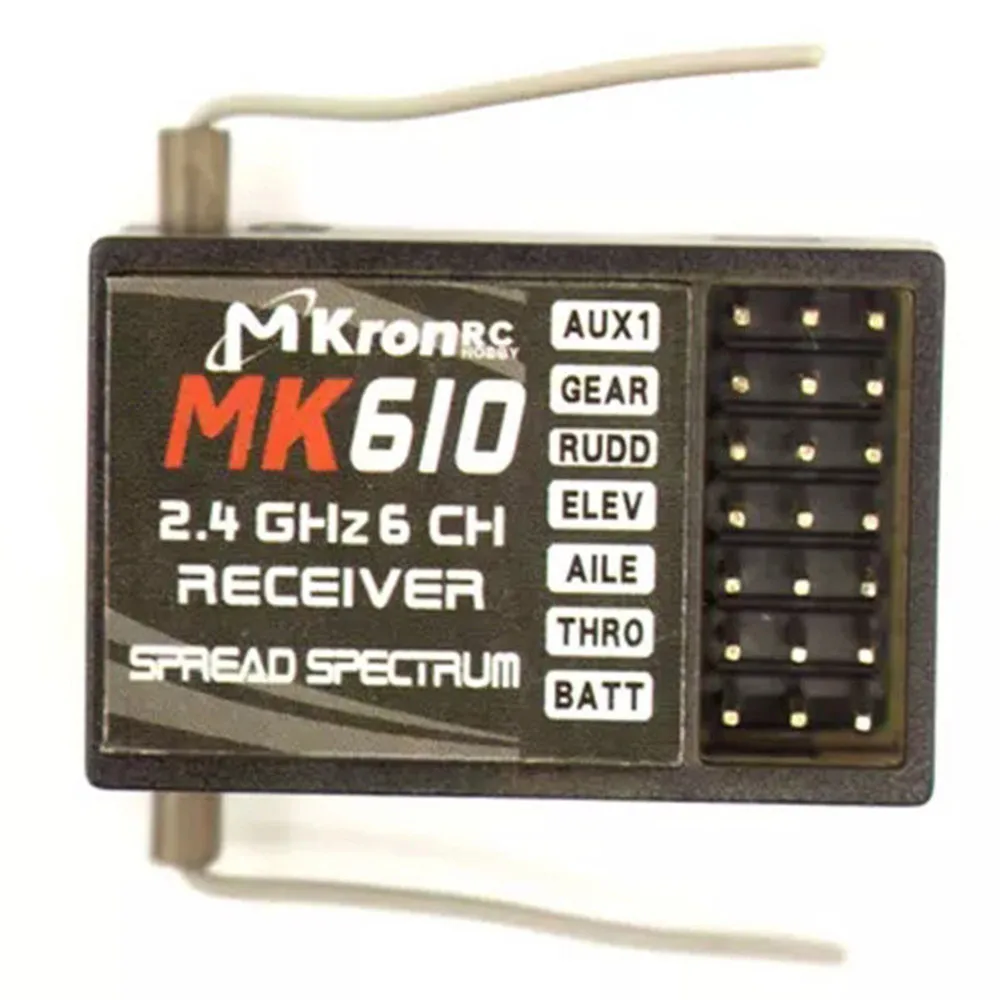 MK610 2.4GHz DSM2 400M Digital Spread Modulation 6CH Spread Receiver For AR6100 JR Spektrum DX10t, DX8, DX7s, DX7se, DX6i