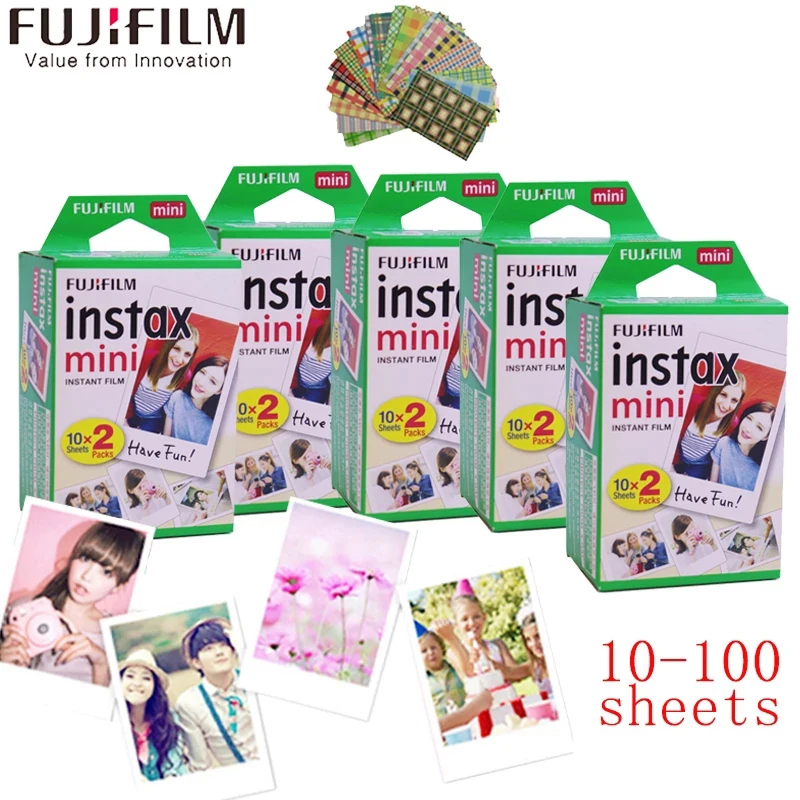 10-100 sheets Fuji Fujifilm instax mini 12 11 9 8 25 40 link white Edge films for instax Instant Camera mini 8 9 7s Photo paper