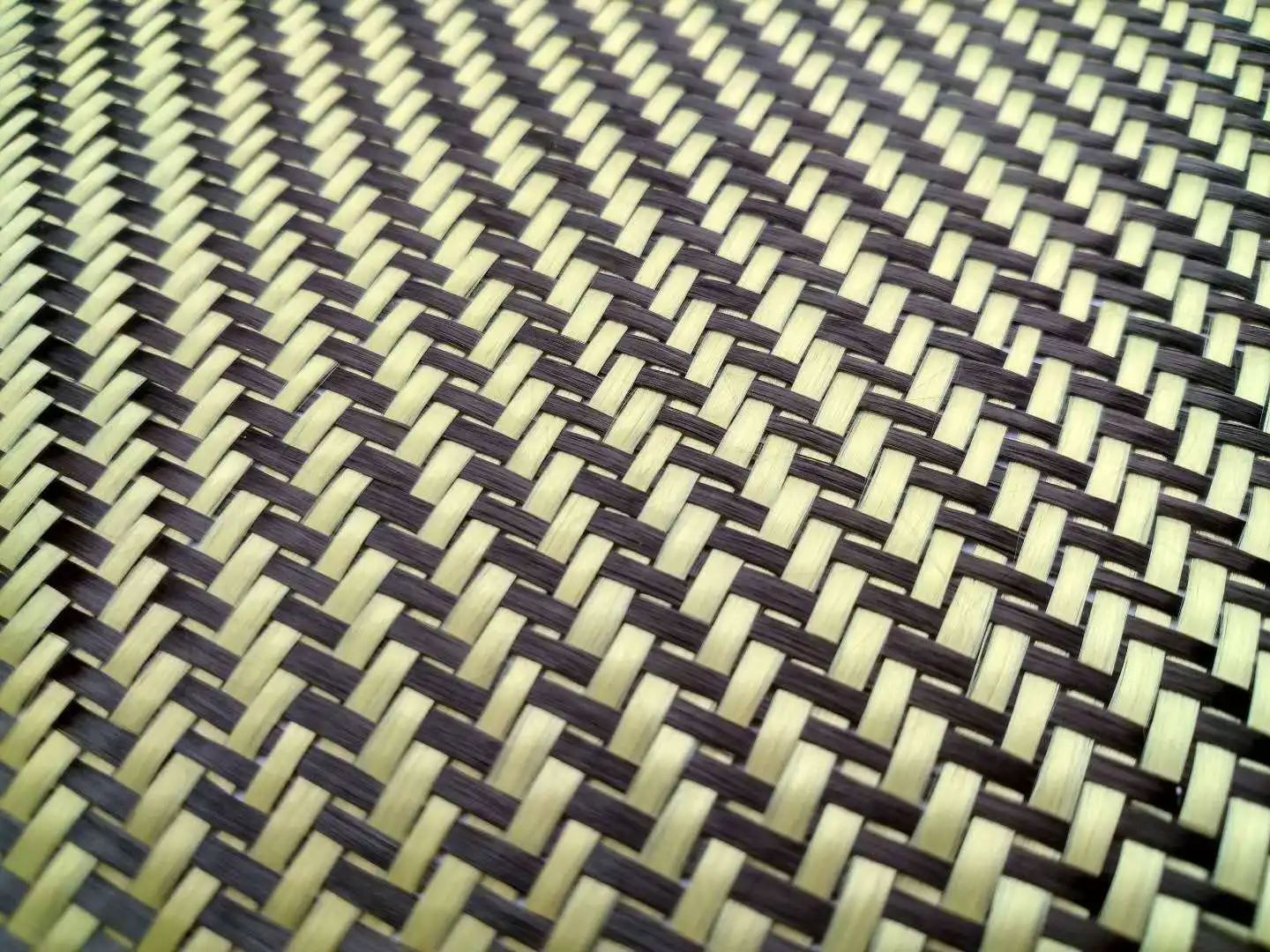 Carbon fiber&Yellow Kevlar mixed Fabric 2x2 Twill Carbon Kevlar cloth Aramid fiber 20\