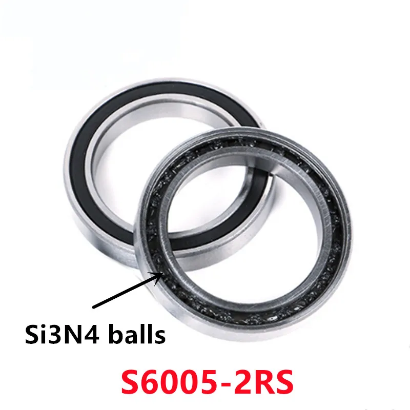 

4pcs ABEC-5 S6005-2RS 440C stainless steel Hybrid SI3N4 ceramic ball bearings s6005 6005 2RS 25x47x12 mm