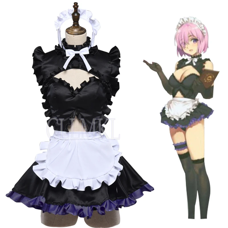 

Anime Costume Fate/Grand Order FGO Shuten-douji Maid Dress Lovely Uniform Cosplay Costume Halloween