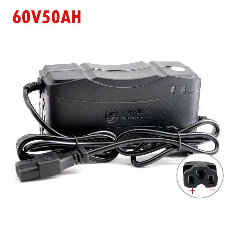 Smart Charger 60V 50AH DC 60V-74V 6A For AGM Storage Lead Acid Battery Electric Car Charge With T Connector LED Indicator