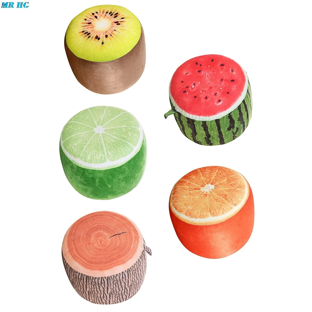 3D fruit inflatable Pouf Chair Cartoon  Plush Portable inflatable Stool Thickening Cotton Lovely  Stools