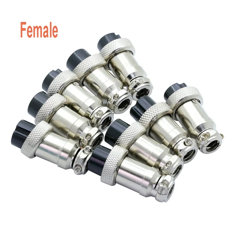 100pcs/lot GX16 Aviation Plug Jack Male & Female 2/3/4/5/6/7/8/9/10Pins 16mm L70-78 Circular Socket Panel XLR Wire Connector