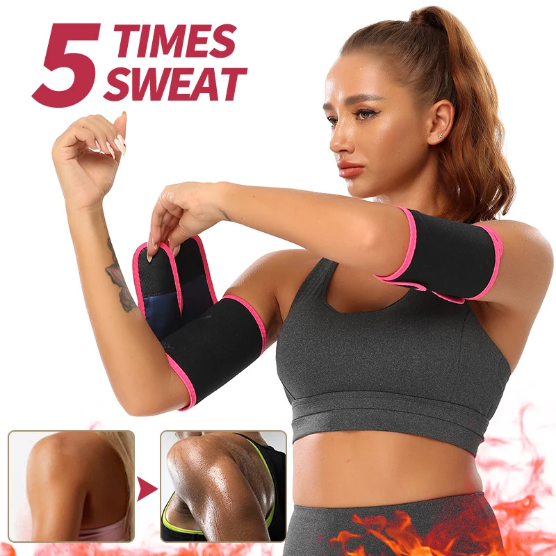 Women Arm Shaper Sauna Sweat Arm Trimmers Compression Bands Slimming Sheath Workout Arms Trainer Fat-Burn Slimmer Wrap Sleeves