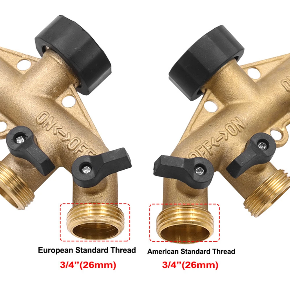 1Pcs 3/4&quot; 4-Way Brass Garden Hose Splitter Plastic Watering Connector Distributor For Outdoor Tap and Faucet Watering Irrigation