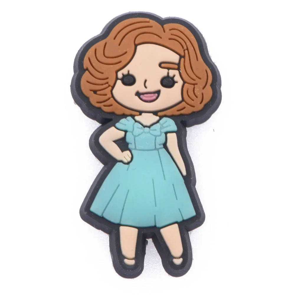 Wanda dekorasi sepatu, 1 buah sepatu visi seri pesona kartun PVC untuk sandal bakiak aksesoris gelang hadiah pesta anak-anak