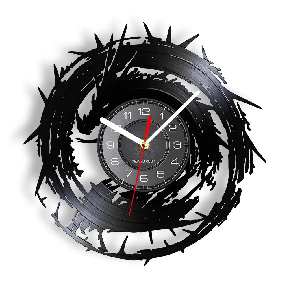 Мощные настенные часы с виниловой пластиной и драконом, китайский тарогон, сказочная комната, фэнтезийный декор, часы, ретро-альбом, подвесные часы Мощные настенные часы с виниловой пластиной и драконом, китайский тарогон, сказочная комната, фэнтезийный декор, часы, ретро-альбом, подвесные часы