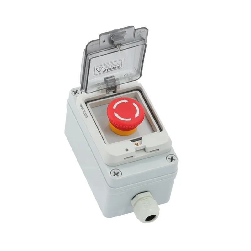 AC220V Outdoor Waterproof Button Control Switch Box Emergency Stop Start Indication Lamp Self Recovery Switch Junction Box