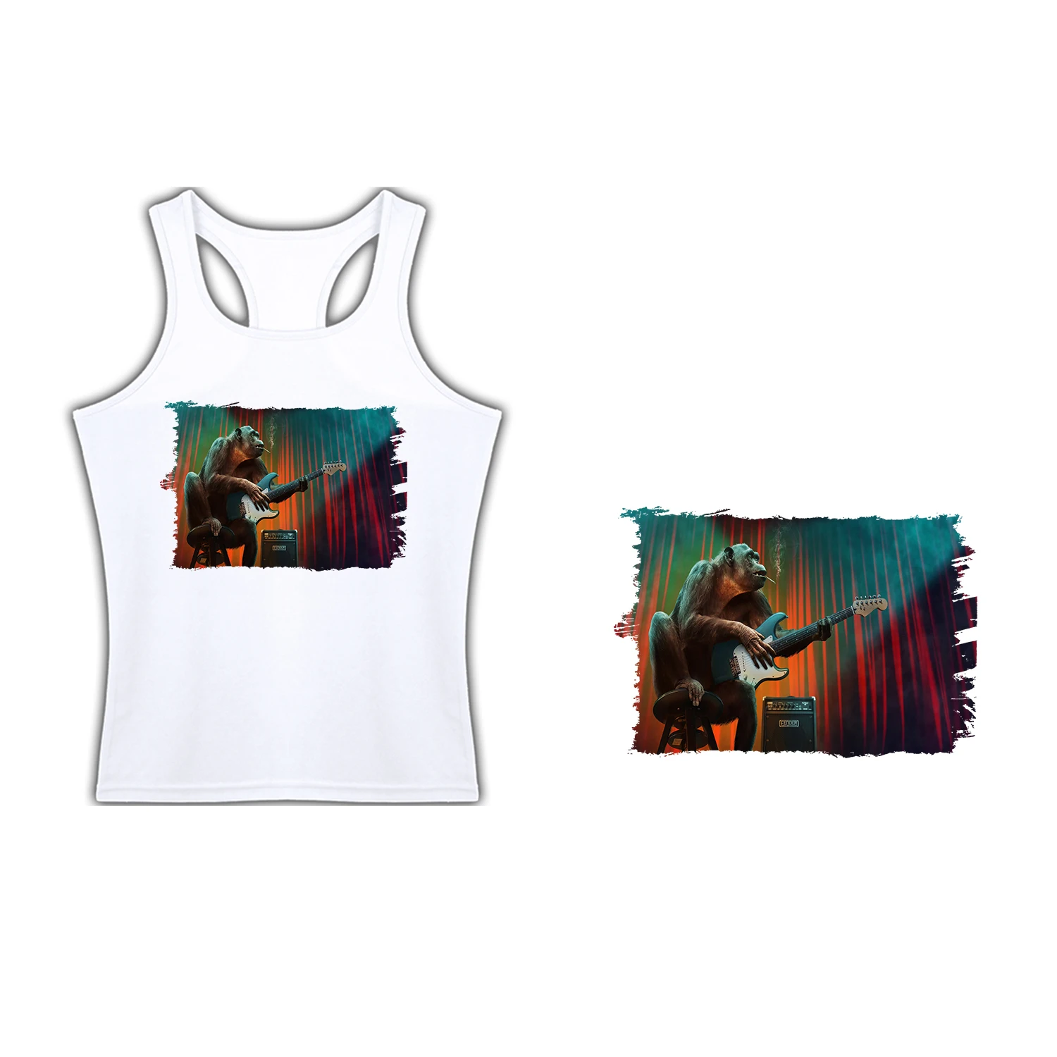 T-SHIRT FOR WOMEN SUSPENDERS JUMPSUIT GUITARIST women tshirt