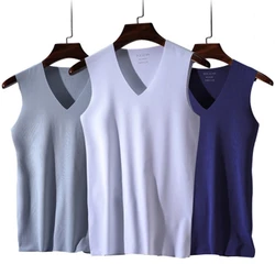 3PCS No Trace Cool Men Vest Tank Tops Underwear Mens Undershirt Shirts Male Bodyshaper Fitness sleeveless Men's Running Vest 5XL