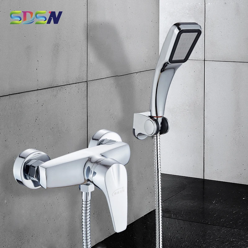 

Simple Shower Set SDSN Chrome Bathroom Shower Mixer Tap Single Handle Hot Cold Bath Shower Faucet Zinc Alloy Shower Mixer Taps