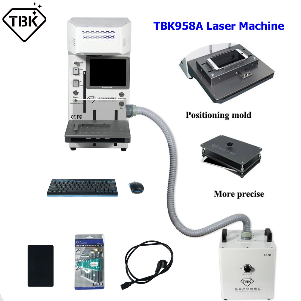 Imagem -02 - Tbk-máquina de Laser de Remoção de Vidro Traseiro do Telefone Móvel Separador de Tela Reparo com Extrator 958b 958 12 11 Pro Max xs 8