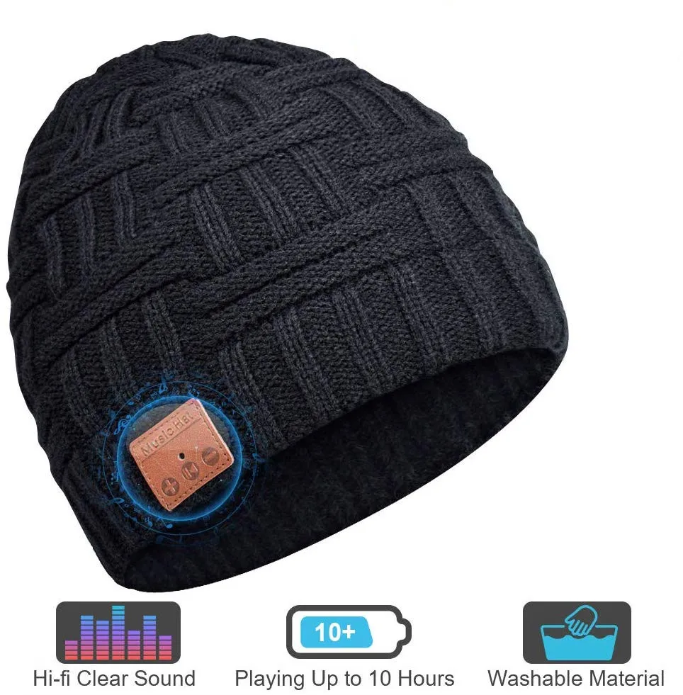 Wireless bluetooth hat Earphone Hat Unisex Winter Outdoor Sport Knitted Hat Stereo Magic Music Headband Cap Headphone