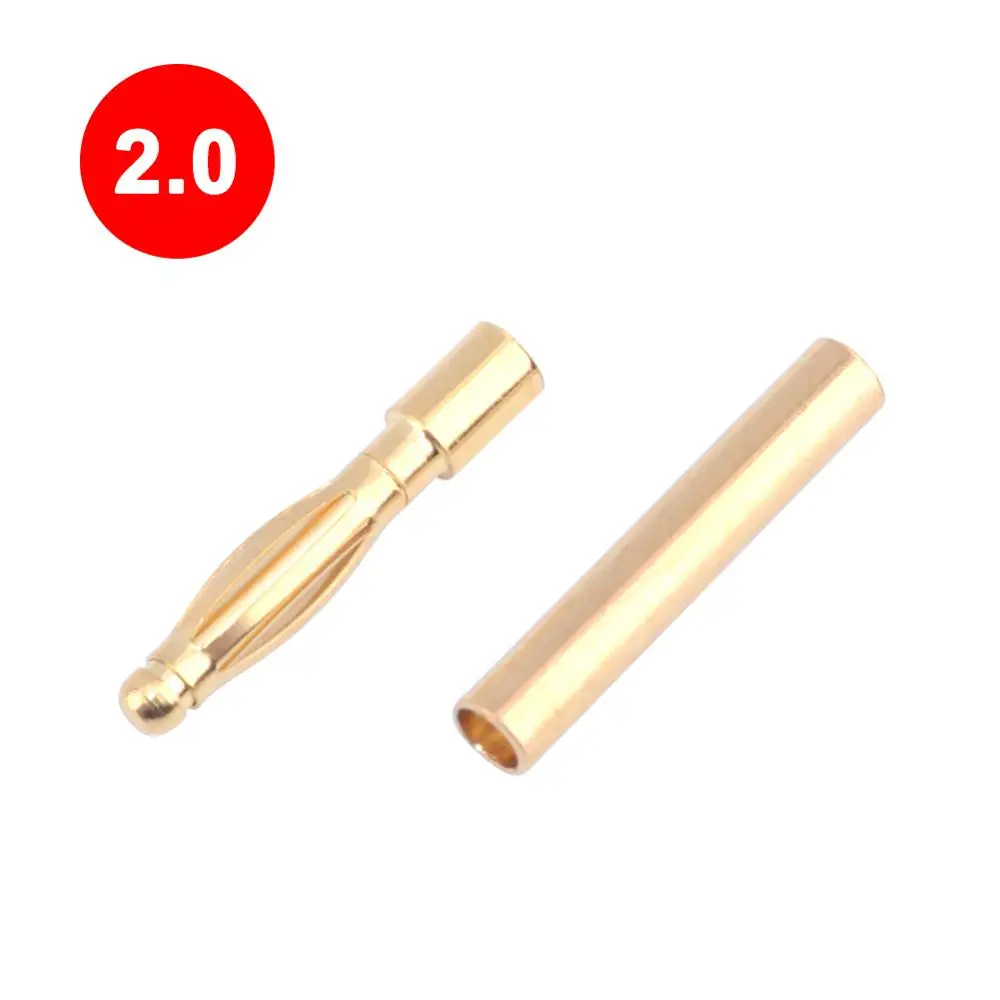 50 Pairs Proiettile Connettore Spina 2.0/3.0/3.5/4.0/5.5/6.0/6.5 Millimetri Batteria connettore Placcato Oro Verde Stereo Testa Della Spina a Banana