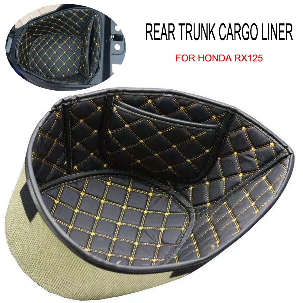 

Rear Trunk Cargo Liner Protector Motorcycle PU Leather Seat Bucket Pad Storage Box mat For Honda RX125 RX 125