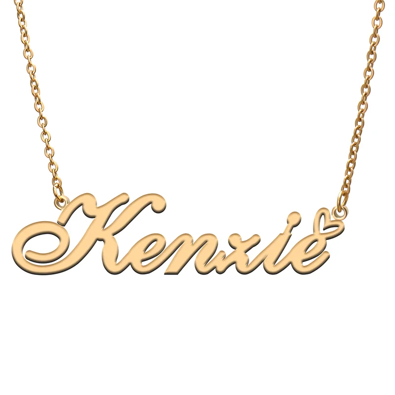 

Kenzie Name Tag Necklace Personalized Pendant Jewelry Gifts for Mom Daughter Girl Friend Birthday Christmas Party Present