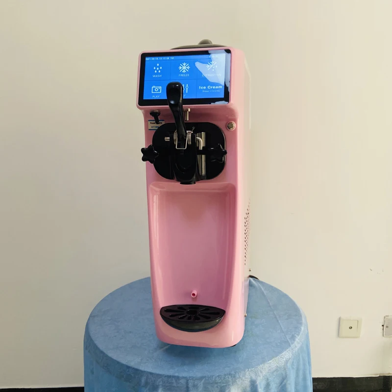 Mini soft serve ice cream making machine, frozen yogurt ice cream maker