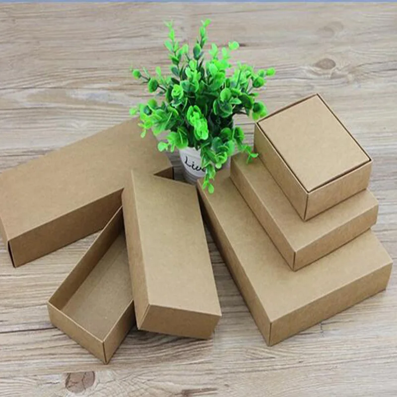 Kraft Black White Gift Carton Cardboard Box Kraft Blank Carton Paper Gift Paper Box With Lid Gift Packaging Box