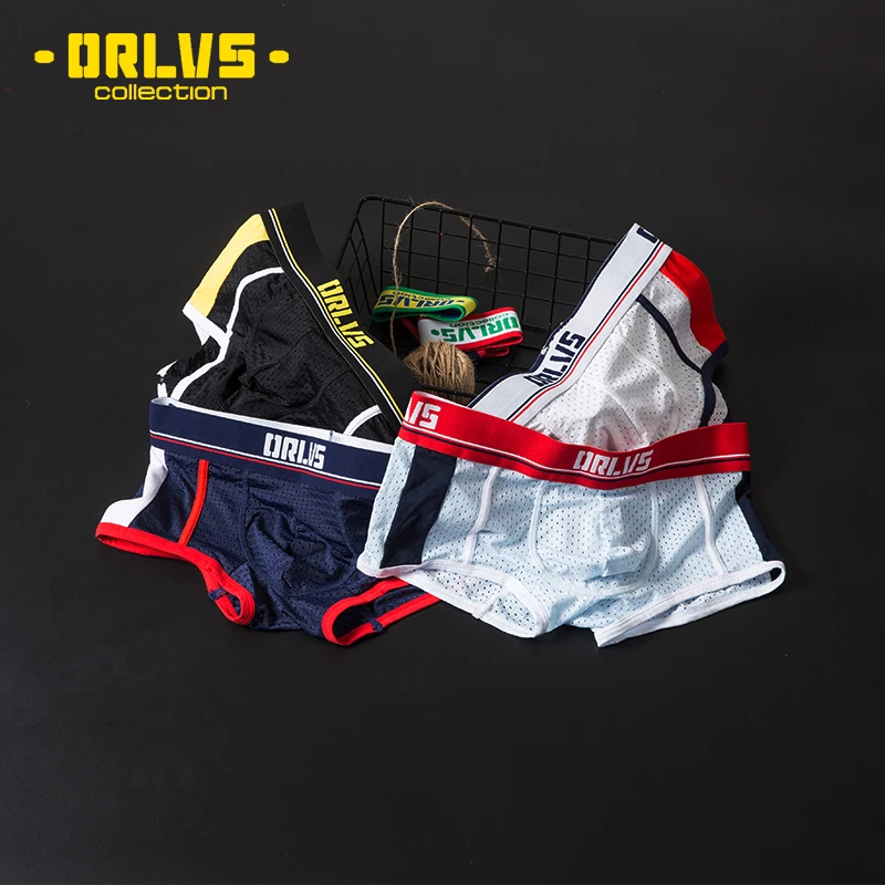 Men Underwear Gay Boxer Mesh Boxers Breathable Man Cueca Male Panties Gay Boxershort Men\'s Clothing Homme Underpants OR193