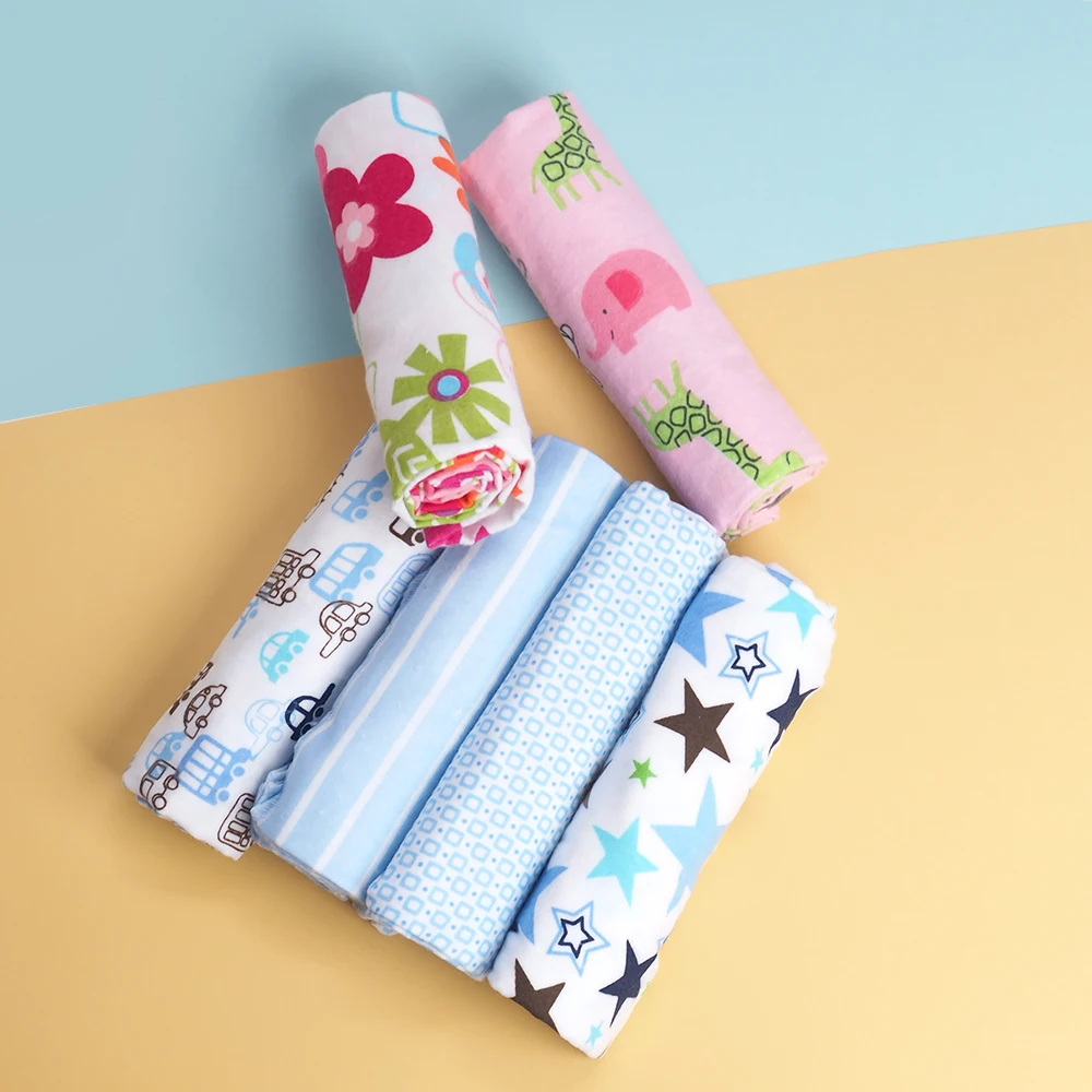 4Pcs/Lot Baby Blanket Kids Diapers Muslin Swaddle 100% Cotton Flannel Diapers For Newborns Kid Photography Blankets Newborn Wrap