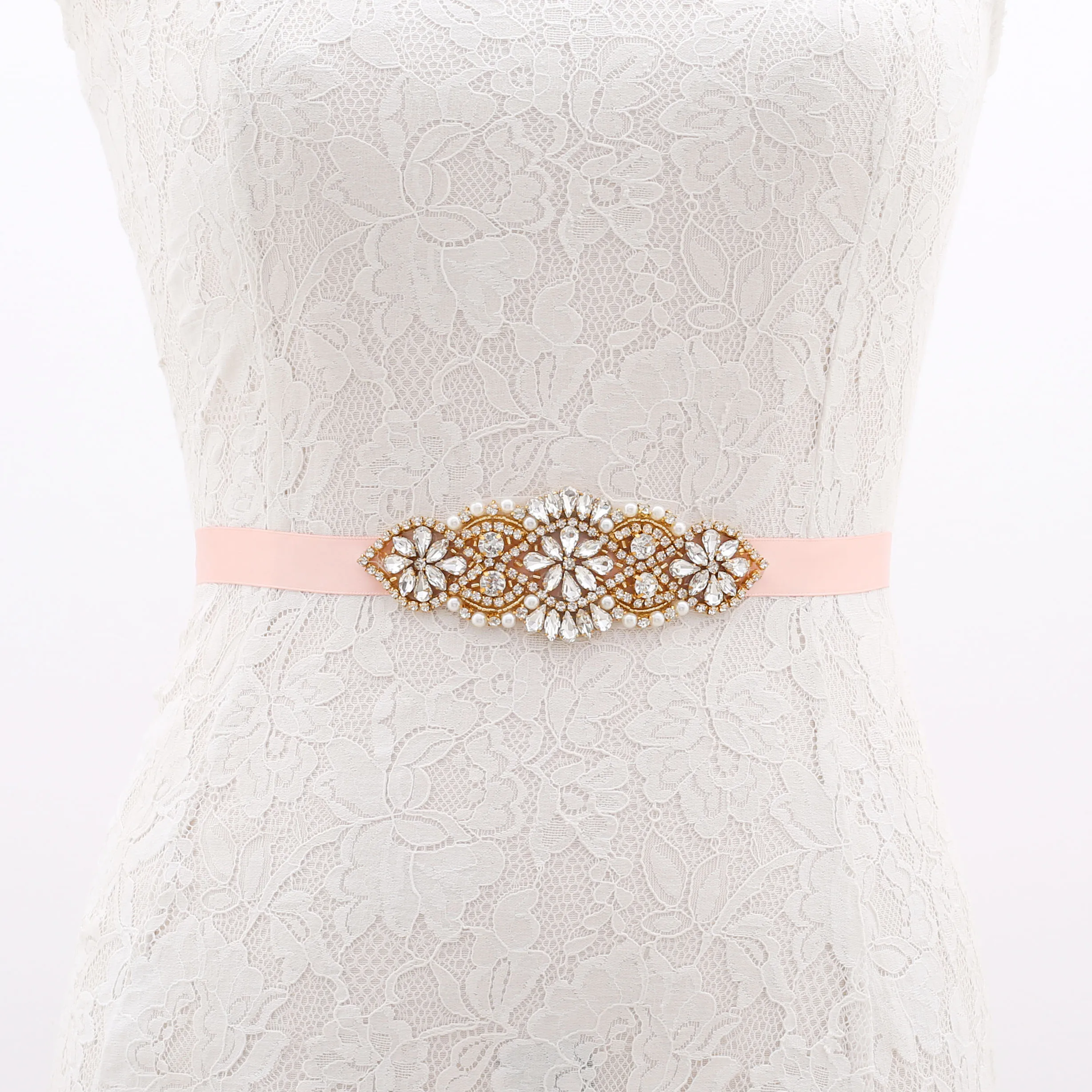 SESTHFAR – ceinture De mariée en or, ruban avec perles De cristal, strass, diamant, Robe De cérémonie Pour Mariage