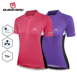 QUESHARK maglia da ciclismo a maniche corte da donna MTB Mountain Road Bike Downhill Shirt Top Quick Dry Riding Racing Bicycle Clothes