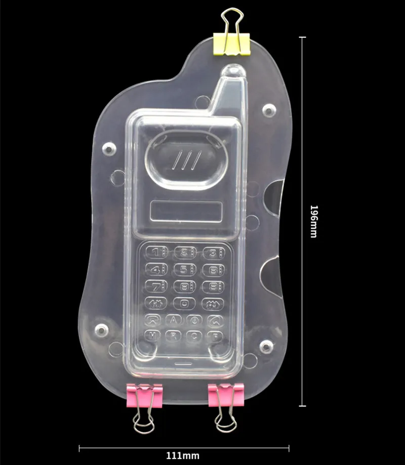 New 3D Cell Phone Chocolate Mold Plastic Transparent Polycarbonate Form for Bakery Cake Decoration Baking Pastry Tools Molds