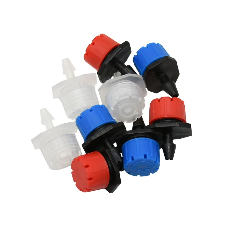 Adjustable Dripper Micro Drip Irrigation Watering Anti-clogging Emitter Garden Supplies Red blue white for 1/4 inch Hose 20pcs