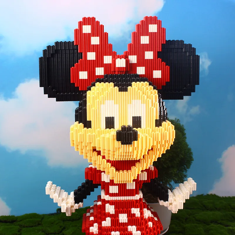 64cm Magic Blocks Disney Big Model Assembled Connection Bricks Minnie Mouse Figures Block Toys For Christmas Gift