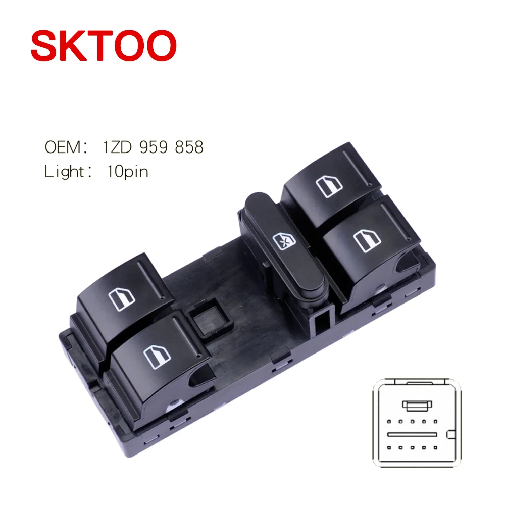 SKTOO For Skoda Superb 2009-2013 Glass Lift switch front left and right door rear door window control switch 1ZD959858