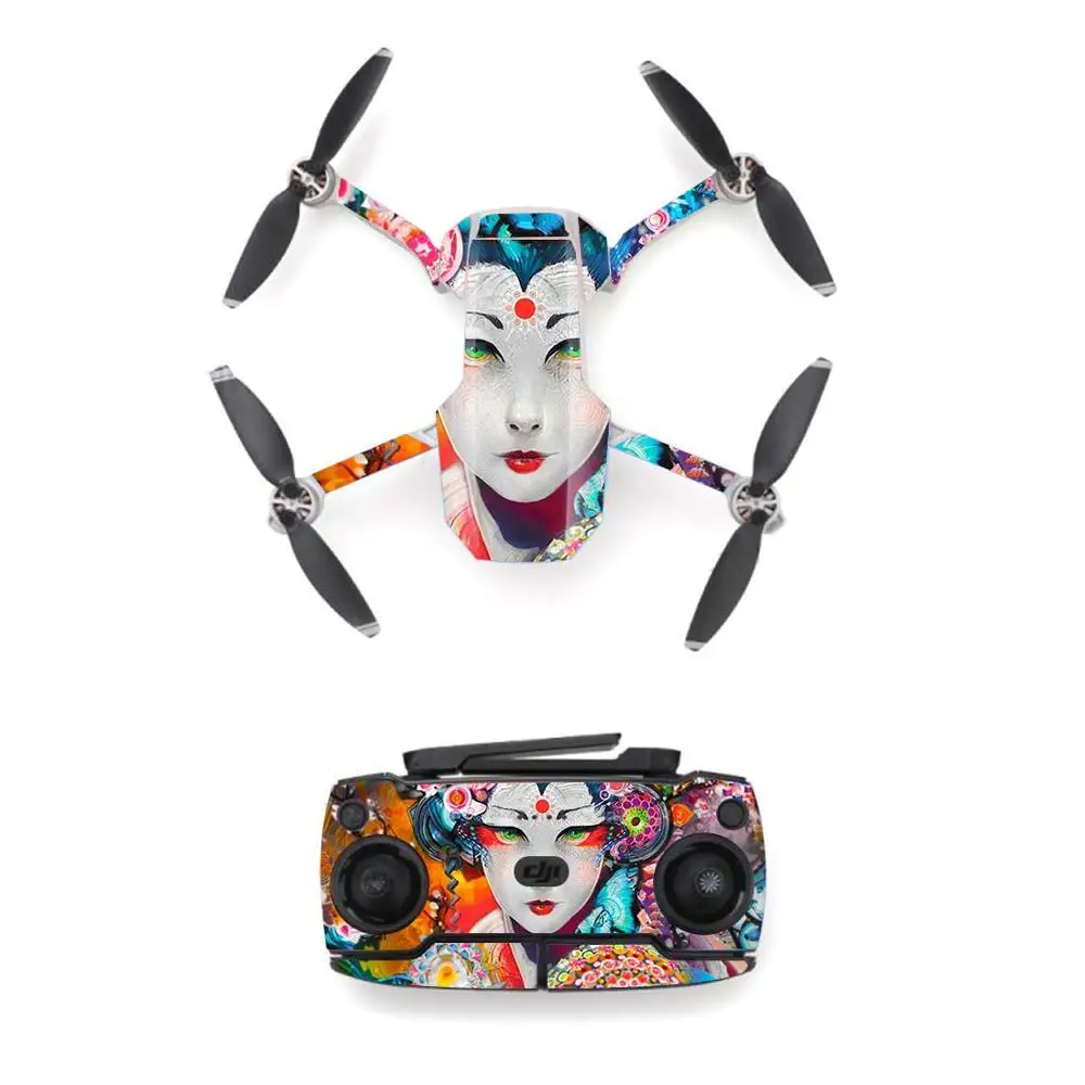 الوجه ماكياج نمط مقاوم للماء الجلد ملصق ل DJI Mavic طائرة صغيرة بدون طيار و تحكم عن بعد ملصق مائي الفينيل جلود غطاء 1 أنماط