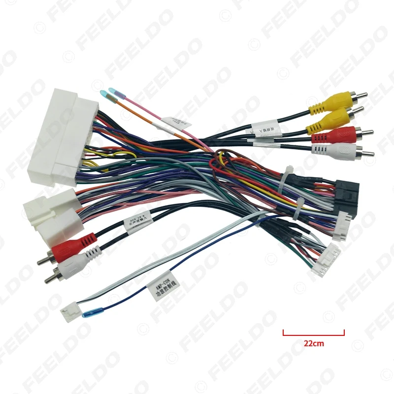 FEELDO 10Pcs Car Audio 16pin Wiring Harness For KIA KX5/KX7 Hyundai Sonata 9 Stereo Installation Wire Adapter