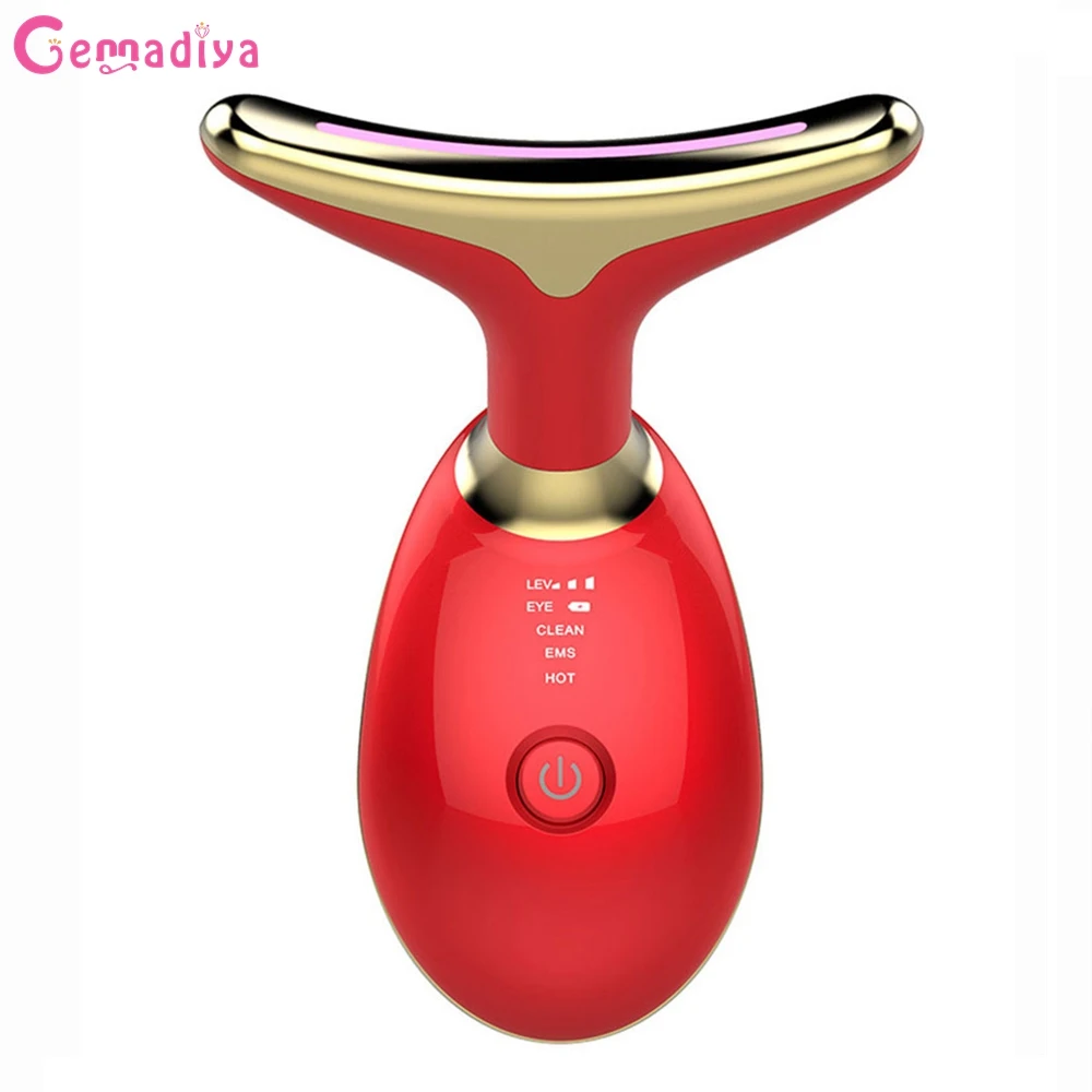 Hals Rimpel Remover Led Photon Therapie Gezicht Massager Gezicht Lifting Tool Verwarming Huid Draai Verminder Dubbele Kin Anti-Rimpel
