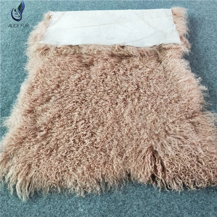 Hight quanlity custom dyed genuine sheep lamb long Curly fur plate