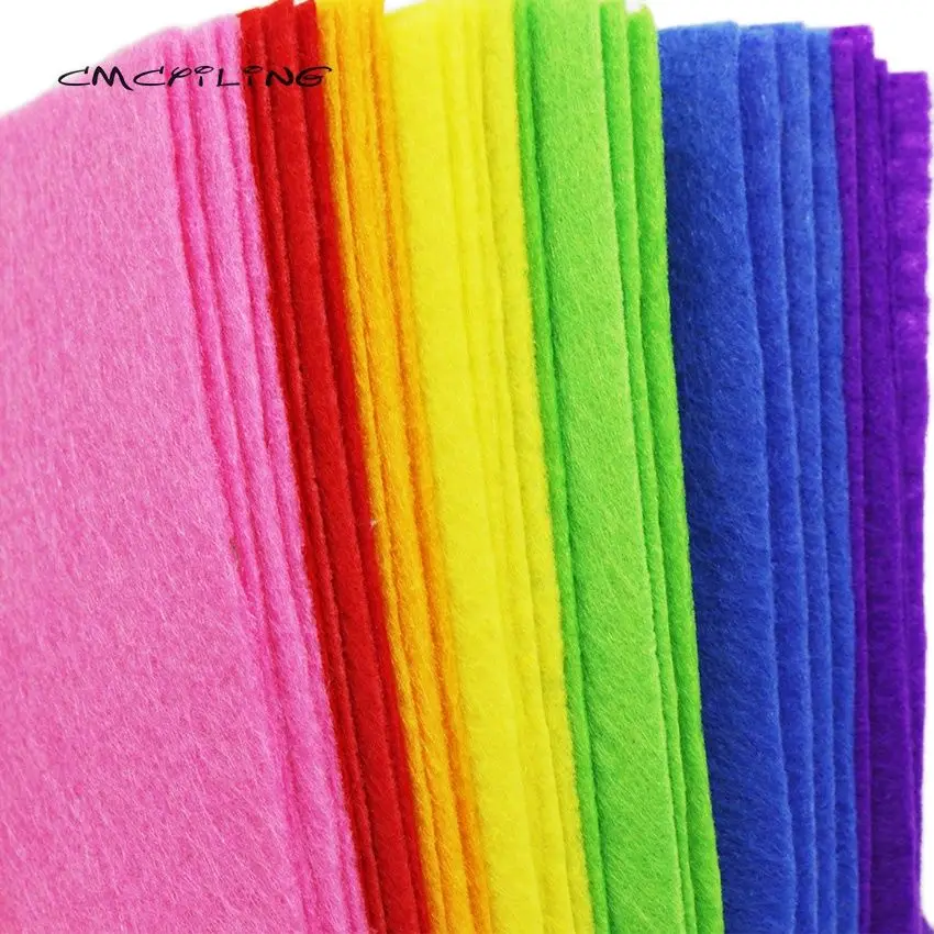 Tessuto in feltro duro arcobaleno CMCYILING per cucito Scrapbooking artigianato 1 MM spessore tessuto in poliestere foglio Non tessuto 30*30cm