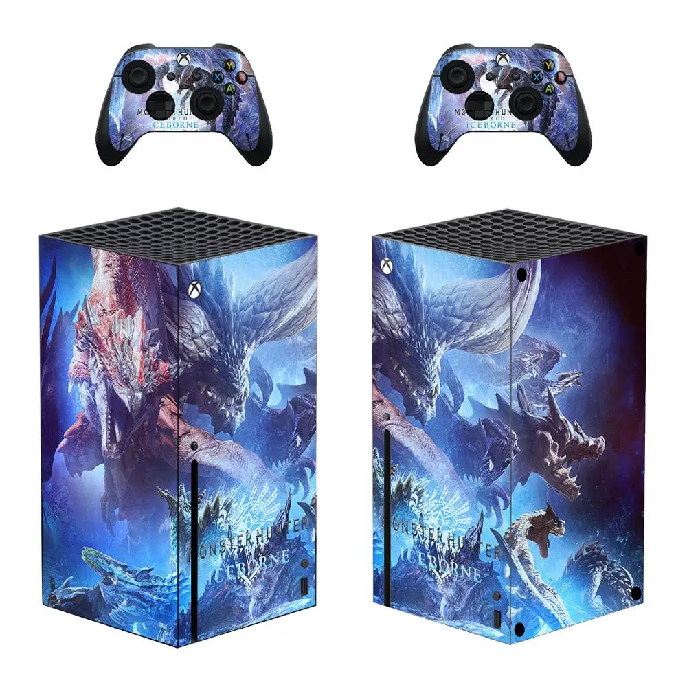 Monster Hunter World Skin Sticker Decal Cover for Xbox Series X Console and 2 Controllers Xbox Series X Skin Sticker Vinyl