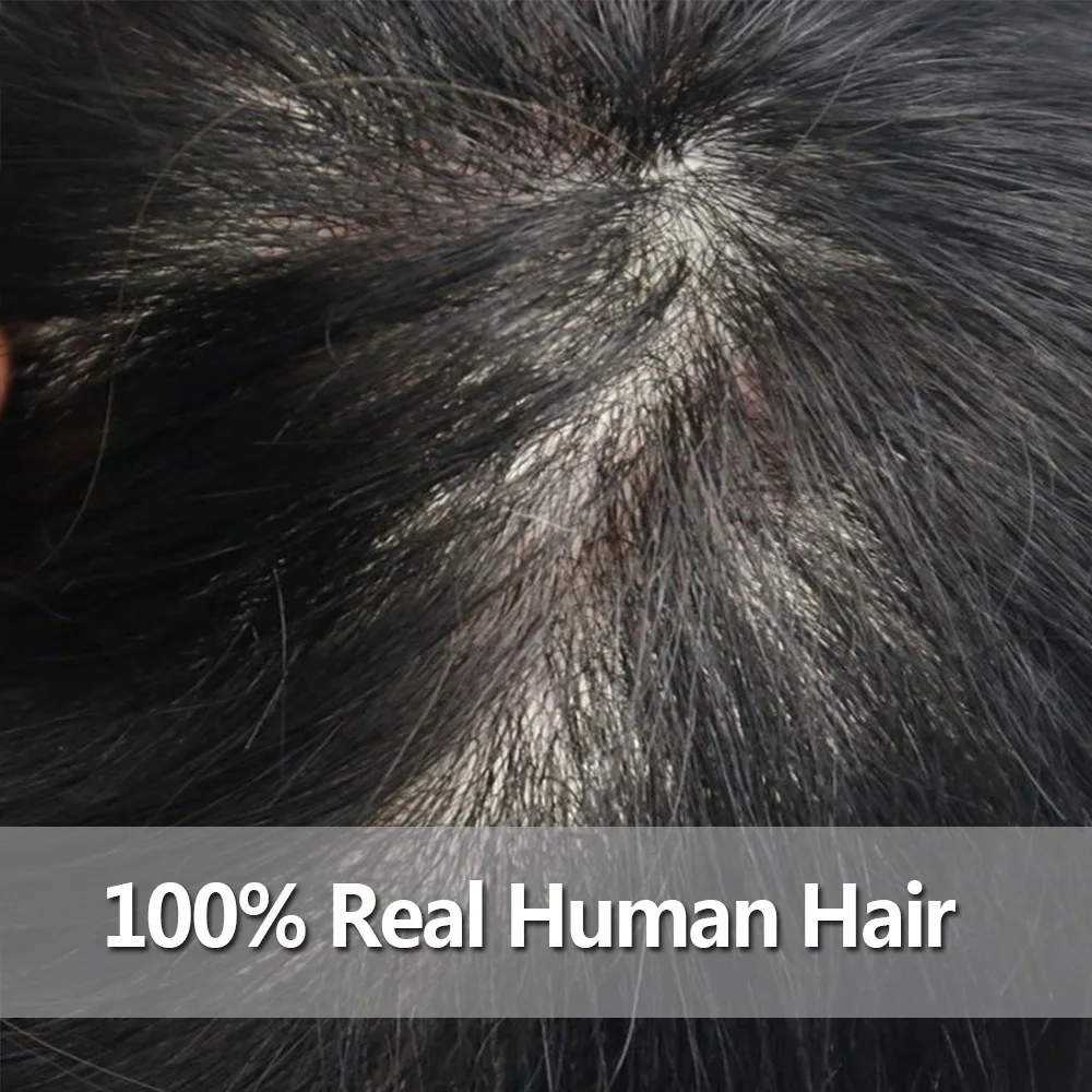 Thin Skin วิกผม Man ผมระบบผู้ชายแฟชั่นธรรมชาติชายมนุษย์ชายผมระบบ Hairpiece Mens