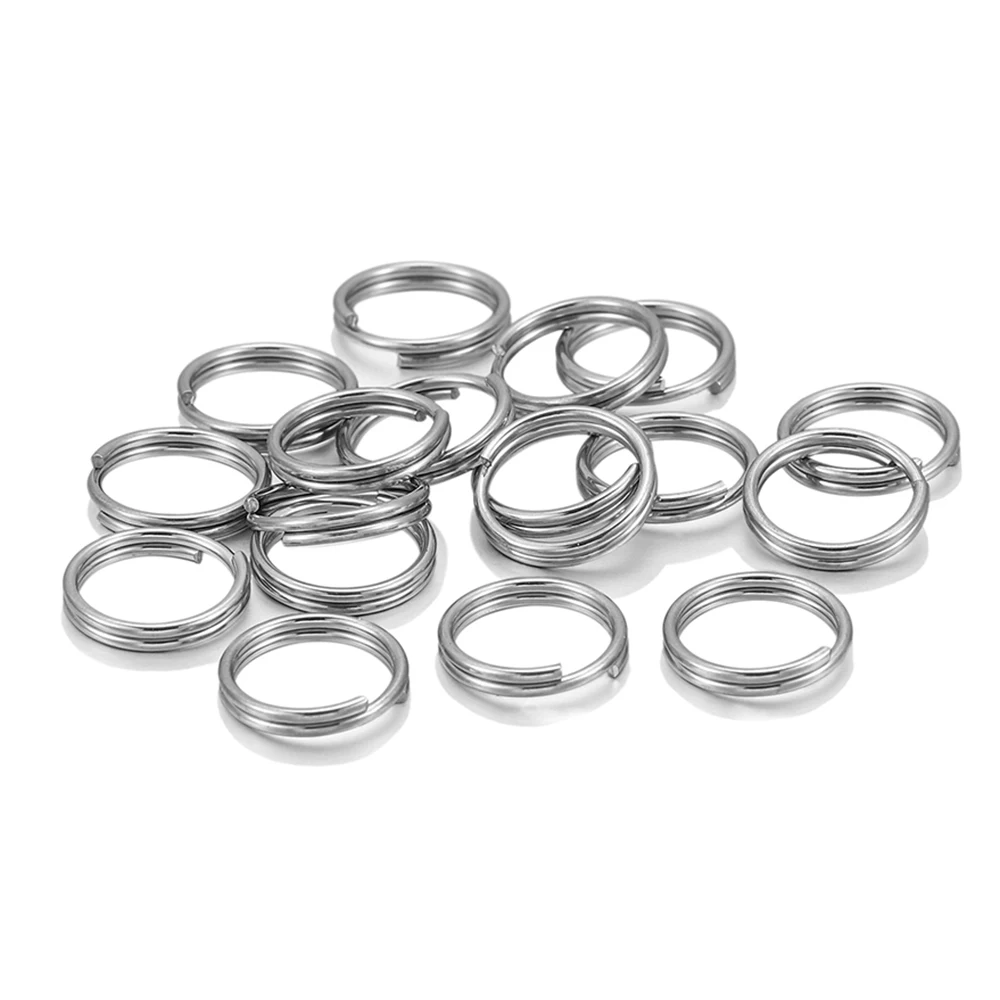 50-100 sztuk/partia 6 8 10 12mm ze stali nierdzewnej otwarte pierścienie dzielone podwójne pętle złącza do wyrobu biżuterii DIY breloczki