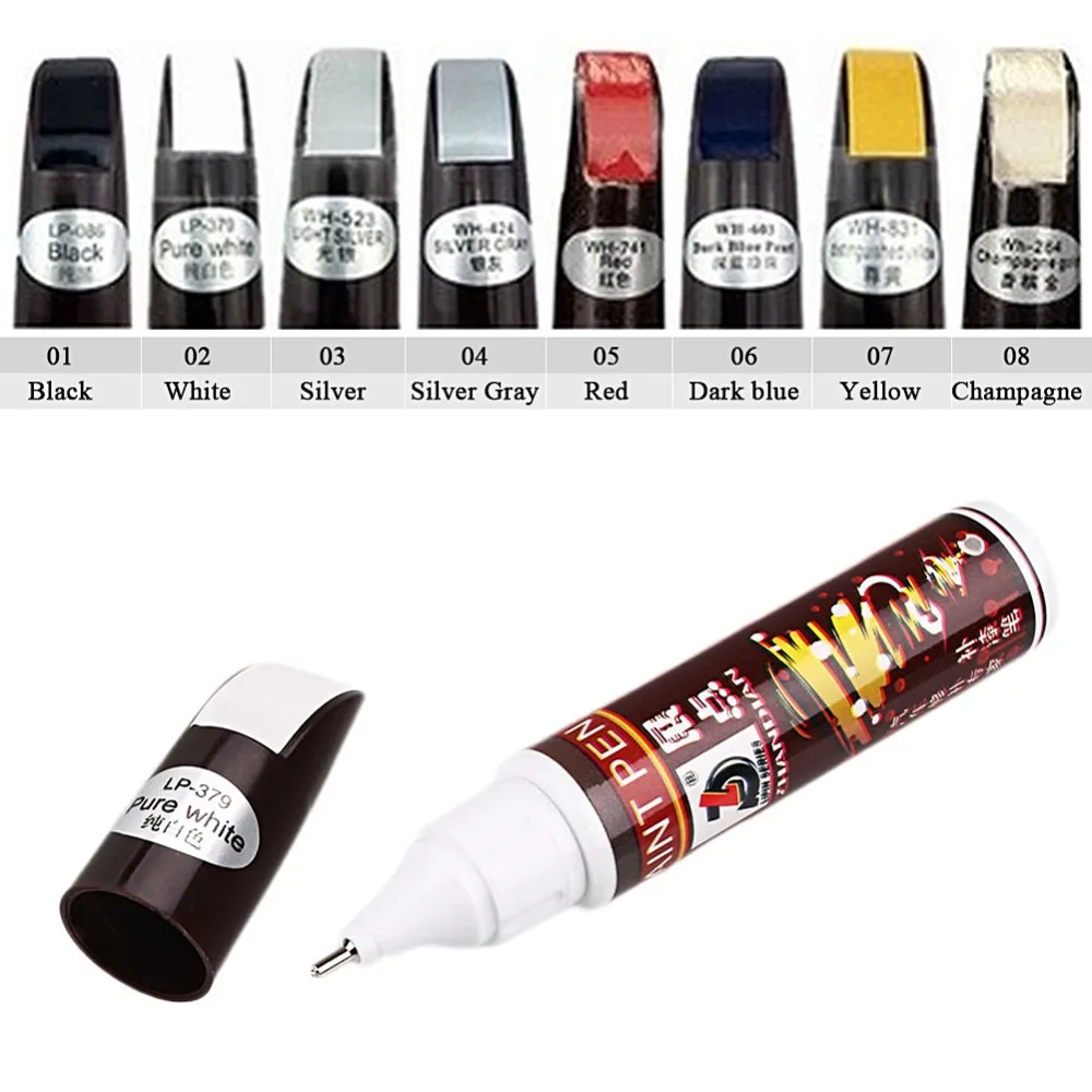 Pennarelli Per Auto Pennarello Per Riparazione Graffi Auto 12ml | Penna Ritocco Vernice Per Carrozzeria In Colori Bianco, Nero, Argento, Rosso Penna Graffi Auto