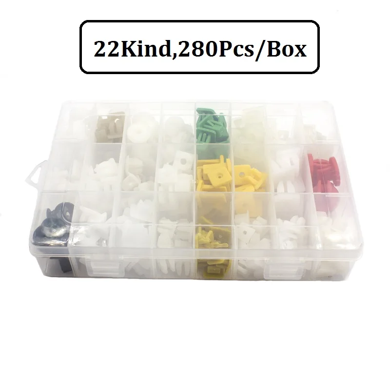 24 Kinds 100Pcs 280Pcs Auto Plastic Fastener Mixed Nut & Grommet Series Retaining Clip