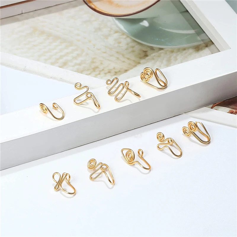 Fake Nose Ring Stainless Steel Rose Gold Popular Body Piercing Summer Body Jewelry Jewelry Gifts Nose Nails Nose Decorations