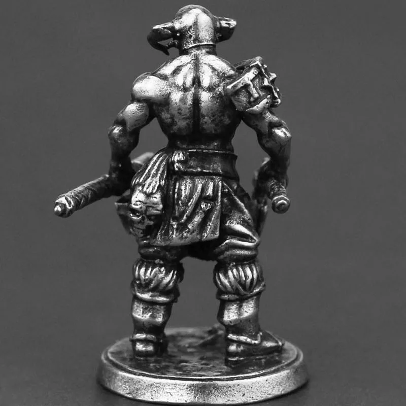 White Copper Metal Solider Model Miniatures Figurine Vintage Strong Men Warrior Ornament Desktop Decoration Accessories Toy Gift