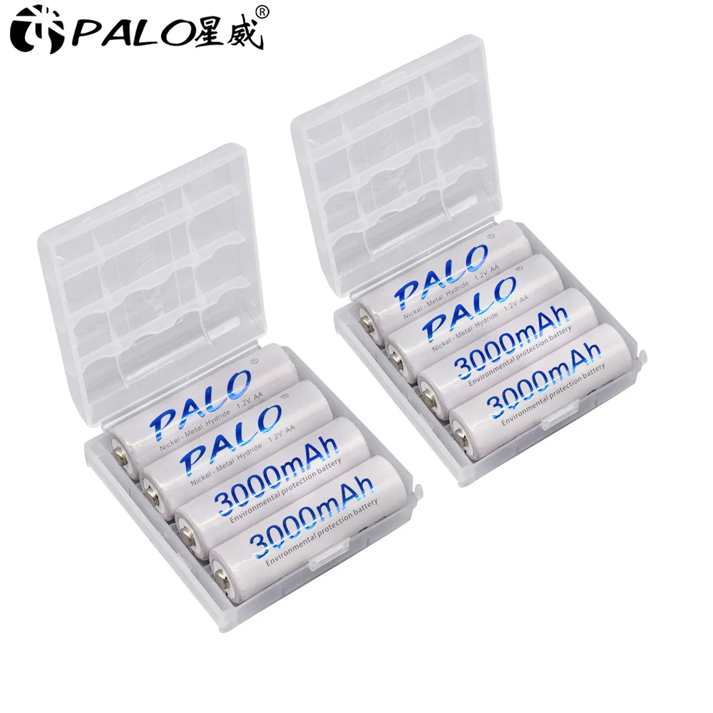 Pilhas aa + aaa recarregáveis 1.2v, aa, ni-mh, 2a, 3a, recarregáveis, para brinquedos, tochas, com suporte de bateria aaa/aa